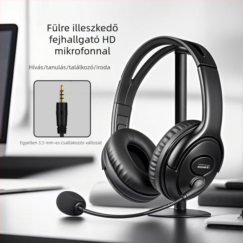 Zajcsökkentéses fejhallgató, fejre illeszkedő, USB-csatlakozás, mikrofon — call center és ügyfélszolgálat, élő közvetítéshez