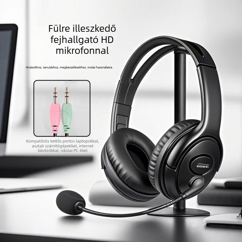 Zajcsökkentéses fejhallgató, fejre illeszkedő, USB-csatlakozás, mikrofon — call center és ügyfélszolgálat, élő közvetítéshez