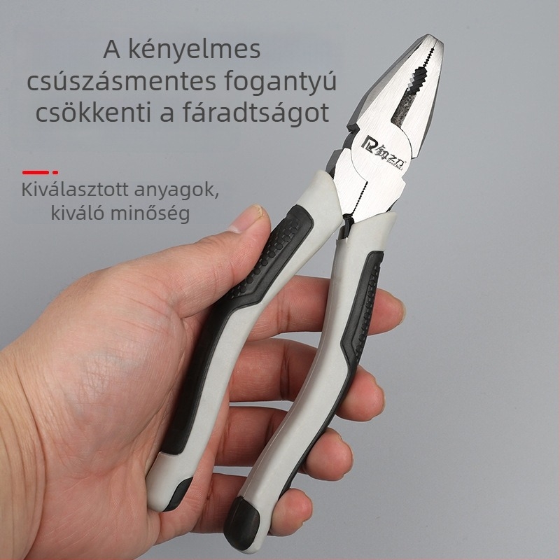 Ipari minőségű drótfogó készlet: hegyes végű fogó, ferde és sík végű fogó, többfunkciós drótkötél fogó