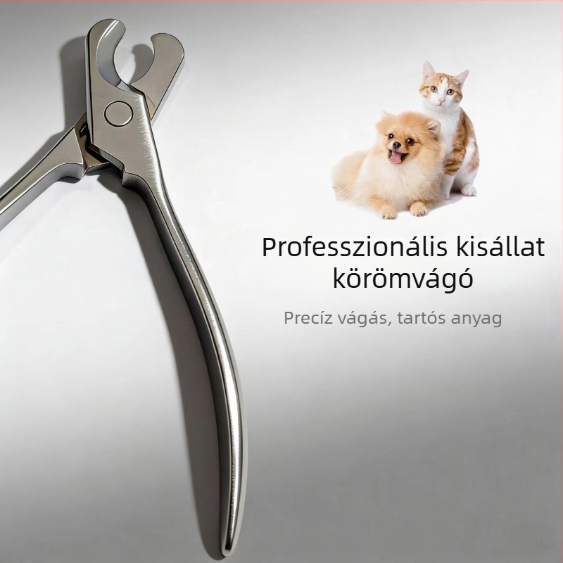 Rozsdamentes acélból készült körömvágó háziállatok számára, macskáknak és kutyáknak, professzionális minőség