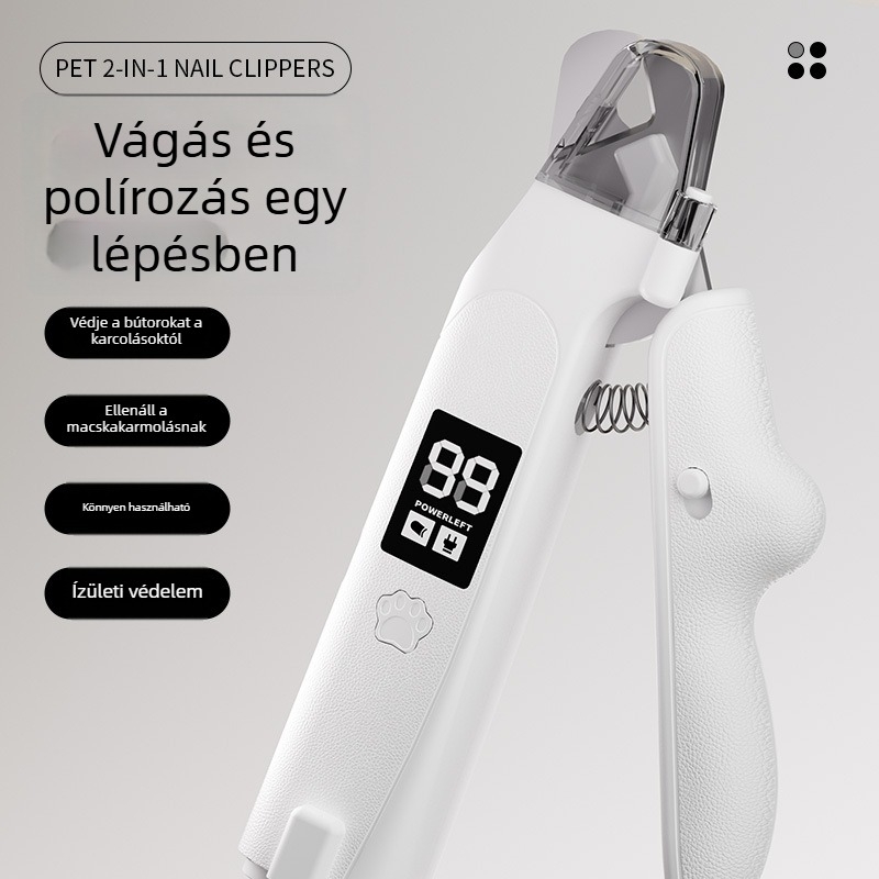 Kétfunkciós háziállat-körömvágó és reszelő — elektromos körömfűrész macskáknak és kutyáknak