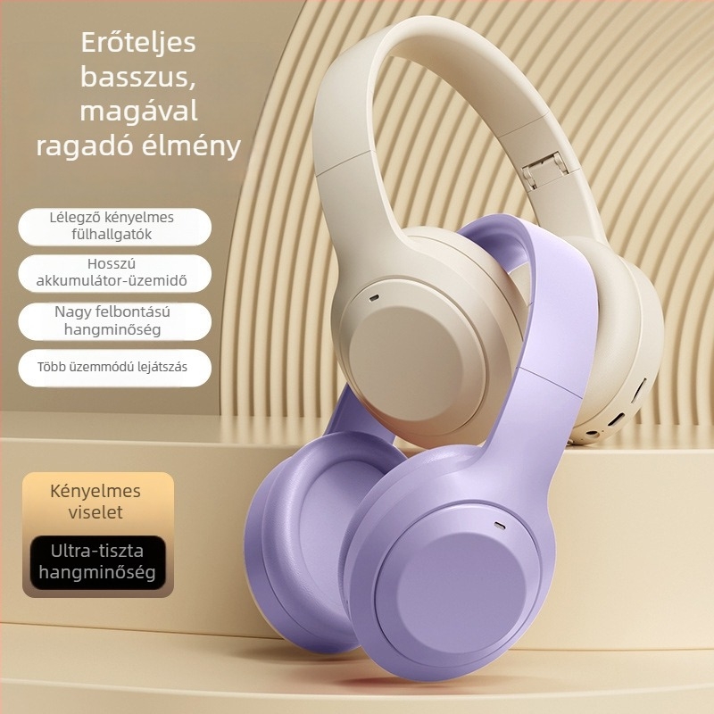 M5 Vezeték nélküli over-ear fejhallgató, összecsukható, sztereó, 3,5 mm bemenet, mikrofon