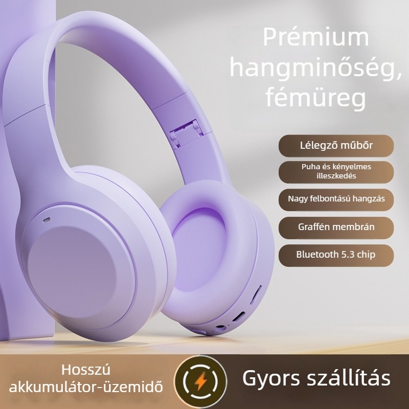 M5 Vezeték nélküli over-ear fejhallgató, összecsukható, sztereó, 3,5 mm bemenet, mikrofon