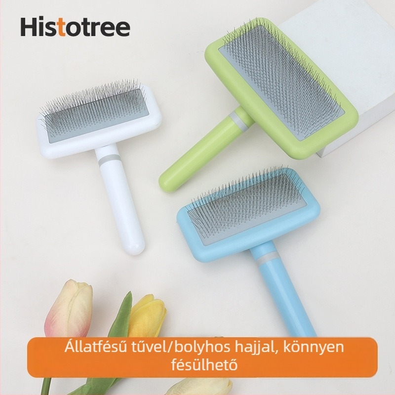 Kutyák és macskák ápoló tűs fésű, műanyag kisállatfésű