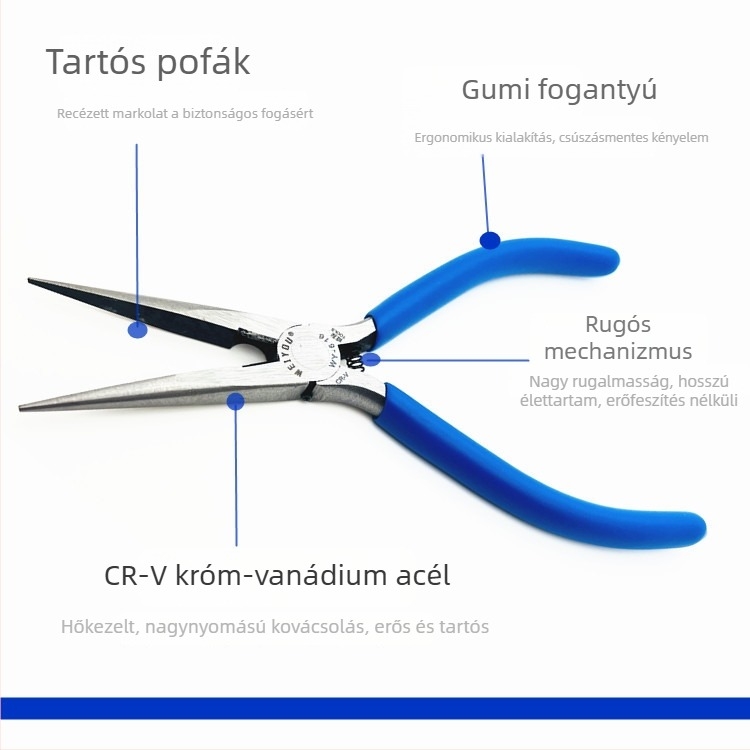 Weiyou WY-616F 6 hüvelykes villanyszerelő fogó, hegyes orrú, multifunkcionális, csúszásmentes markolattal