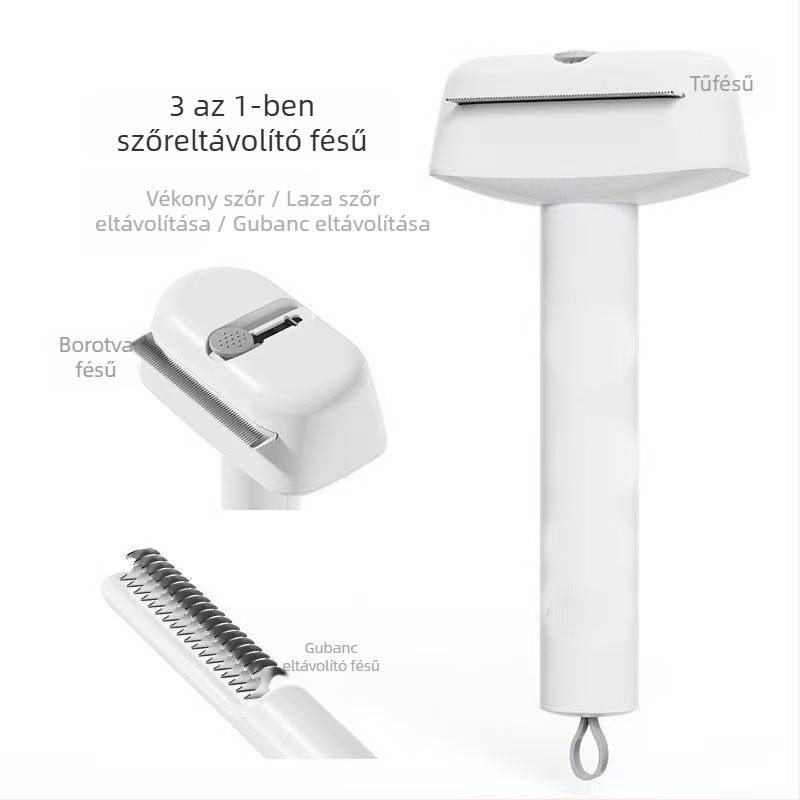 Három az egyben vékony ápoló fésű kutyáknak és macskáknak, tű- és szétfésülő fogakkal