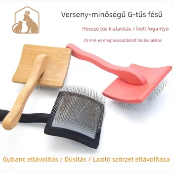 Háziállat tűs fésű nagytestű kutyáknak, durva tűkkel a bozontos szőrre, professzionális groomer használatra