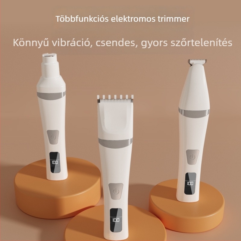 Állatgrooming hajvágó digitális kijelzővel, kutyák és macskák számára