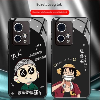 Üveg tok Honor 90 GT-hez, teljes lefedettség, férfi dizájn, kínai stílus, divatos felirat, ütésálló