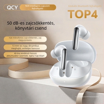 QCY N20 fülben hordható vezeték nélküli Bluetooth fülhallgatók adaptív zajcsökkentéssel, akár 50 dB-ig, 6 mikrofonnal a zajcsökkentéshez és hosszú akkumulátor-üzemidővel