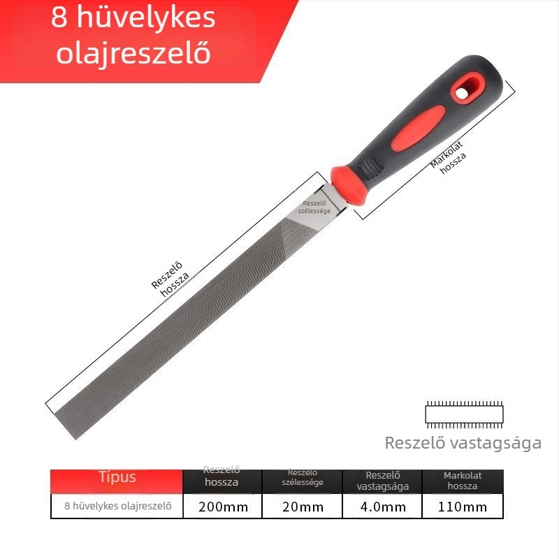 Olajos fényű reszelő, extra fin fogazattal, sík fejű, lemezreszelő összeillesztéshez и polírozáshoz
