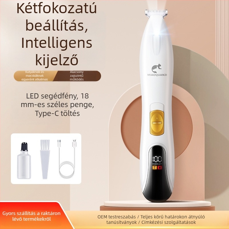 Automata elektromos macska mancs szőrtrimmer LED kijelzővel