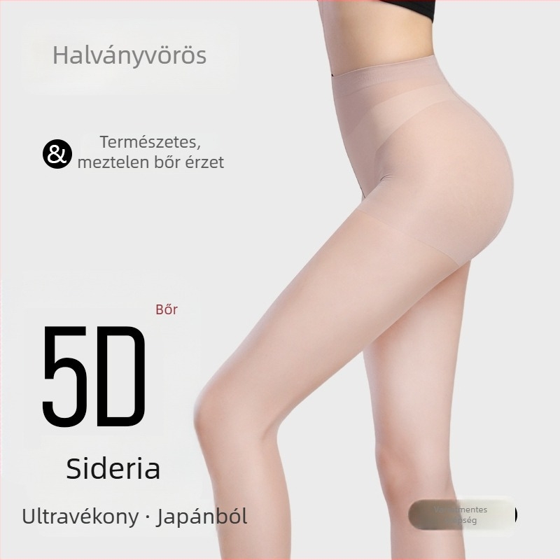 5D vékony matt női harisnyanadrág, anti-akadás, nylon, fekete, nyár