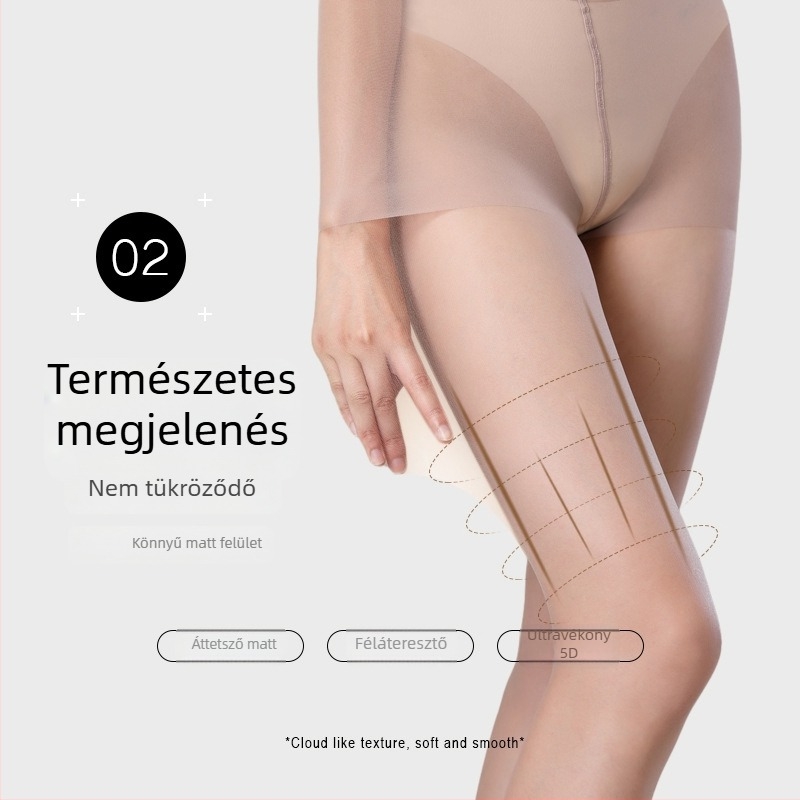 5D vékony matt női harisnyanadrág, anti-akadás, nylon, fekete, nyár