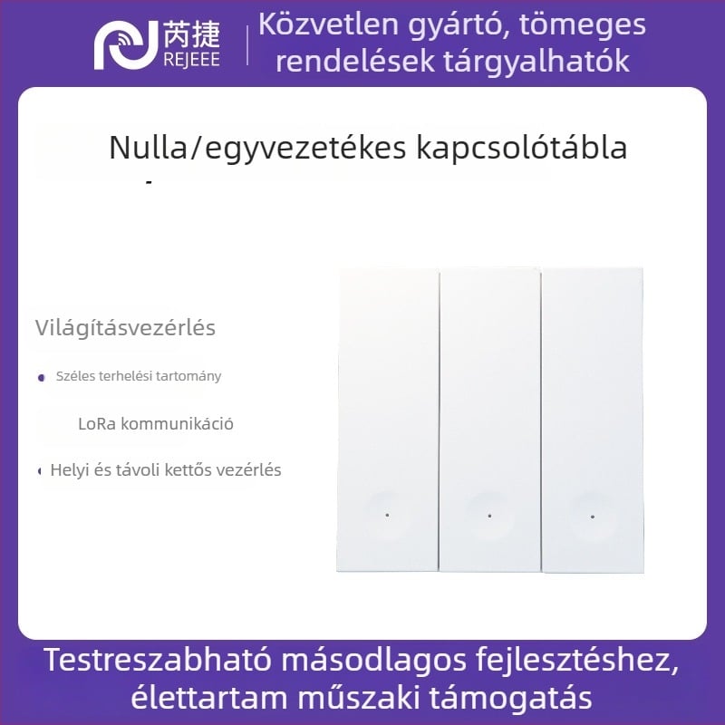 LoRaWAN vezeték nélküli távirányító kapcsoló, 86-os típus, lángálló ház, egy-/kettő-/háromirányú vezérlés, WeChat Mini Program