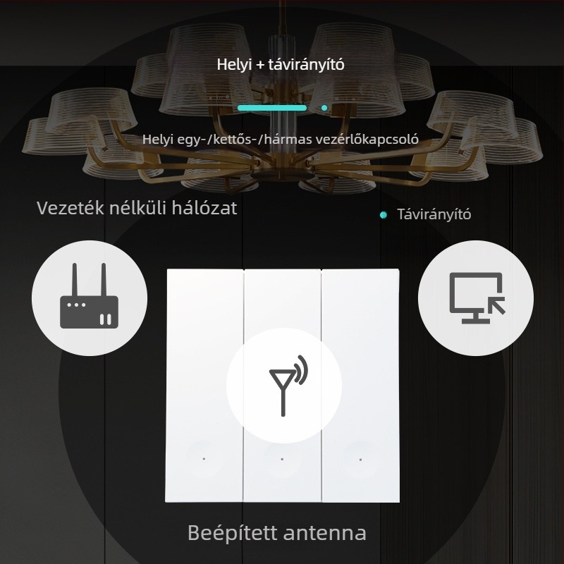 LoRaWAN vezeték nélküli távirányító kapcsoló, 86-os típus, lángálló ház, egy-/kettő-/háromirányú vezérlés, WeChat Mini Program