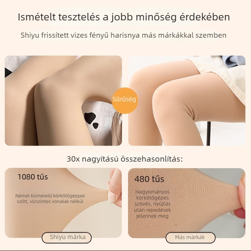 Plusz méretű testszínű harisnya fleece béléssel, fényes felülettel, minden évszakra