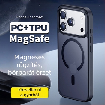iPhone 17 Pro matt tok, bőrhatású textúrával, nagy kivágásokkal és mágneses védelmével az esés ellen