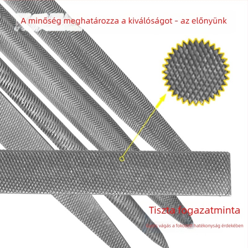 Hat darabos vegyes reszelő készlet: kis háromszög-, félkör- és sík reszelők, méretek 3-140/4-160/8-180