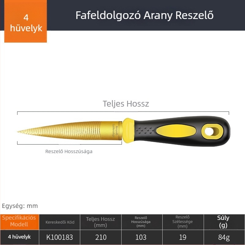 Kis cipőjavító és polírozó reszelő, acélból, faipari használatra