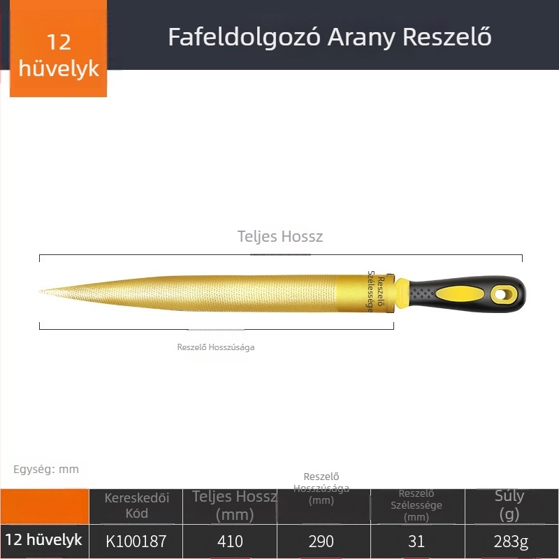 Kis cipőjavító és polírozó reszelő, acélból, faipari használatra