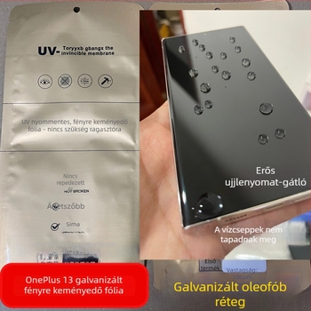 OnePlus 13 UV-kötő előlapi film, ragasztó nélküli, ujjlenyomat- és zsíros foltálló