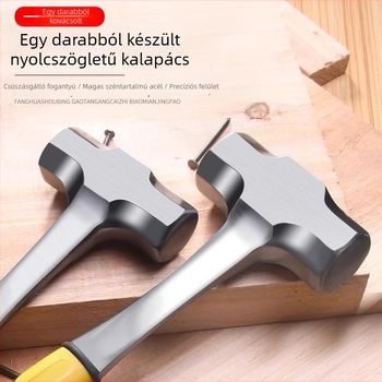 Egyszemélyes hatszögletű kalapács fából készült nyele, magas széntartalmú acél fej, strapabíró eszköz otthoni és építőipari használatra