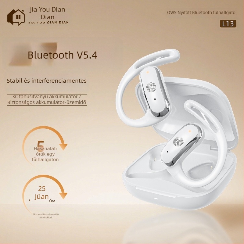 Csontvezetéses Bluetooth fejhallgató, fülre rögzítve, sportos, kétoldalas sztereó, kiváló hangminőség, több mint 8 óra üzemidő, modell L13