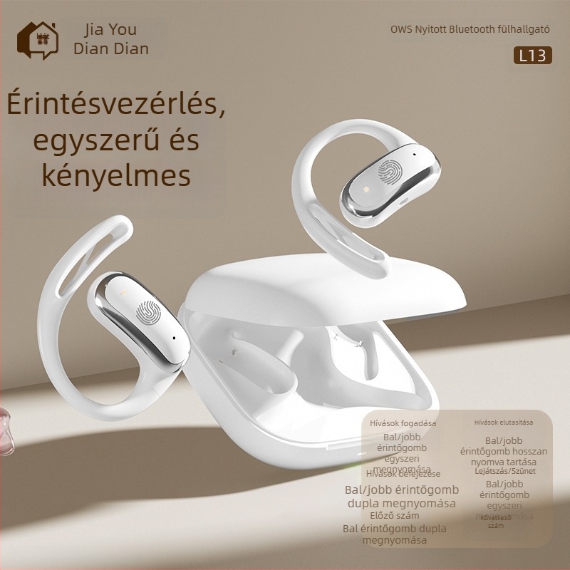 Csontvezetéses Bluetooth fejhallgató, fülre rögzítve, sportos, kétoldalas sztereó, kiváló hangminőség, több mint 8 óra üzemidő, modell L13