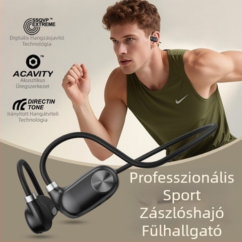 Légvezetéses Bluetooth fülhallgató, fülre akasztós dizájn, vízálló és izzadságálló, Bluetooth 6.0, hosszú üzemidő