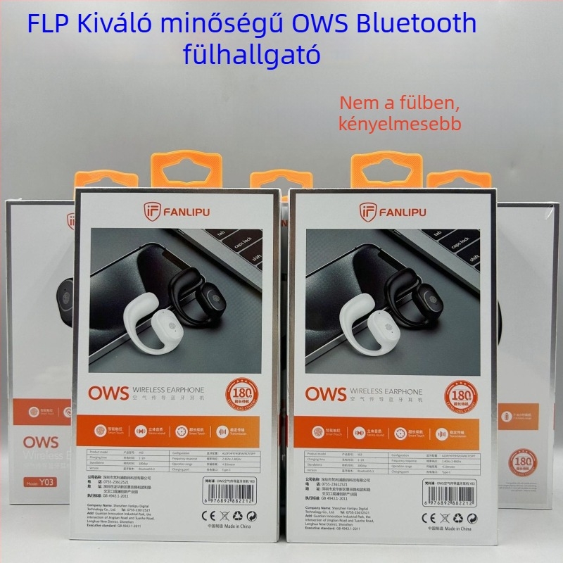OWS valódi vezeték nélküli Bluetooth fülhallgató, hosszú üzemidő, fülre akasztós dizájn, érintéses híváskezelés, egyszemélyes üzleti fülhallgató