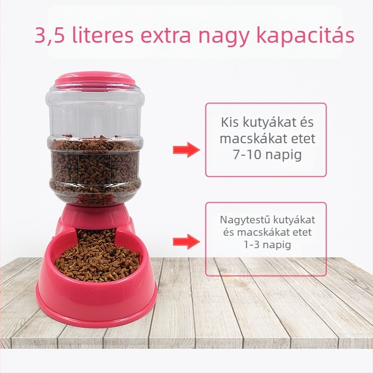 Automatikus kutya- és macska víz- és etetőedény, 3,5 L kapacitású