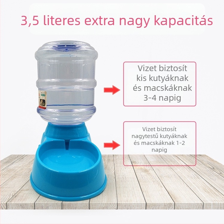 Automatikus kutya- és macska víz- és etetőedény, 3,5 L kapacitású