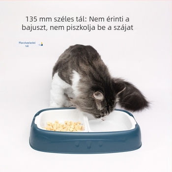 Kutyáknak és macskáknak dupla tál, anti-tip etetőtálak
