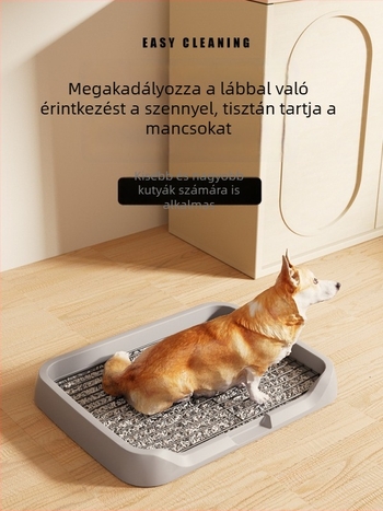 Kutyatoalette nagy, közepes és kicsi kutyáknak; toalette a rendszeres ürítéshez és tiszta kutyaalomhoz