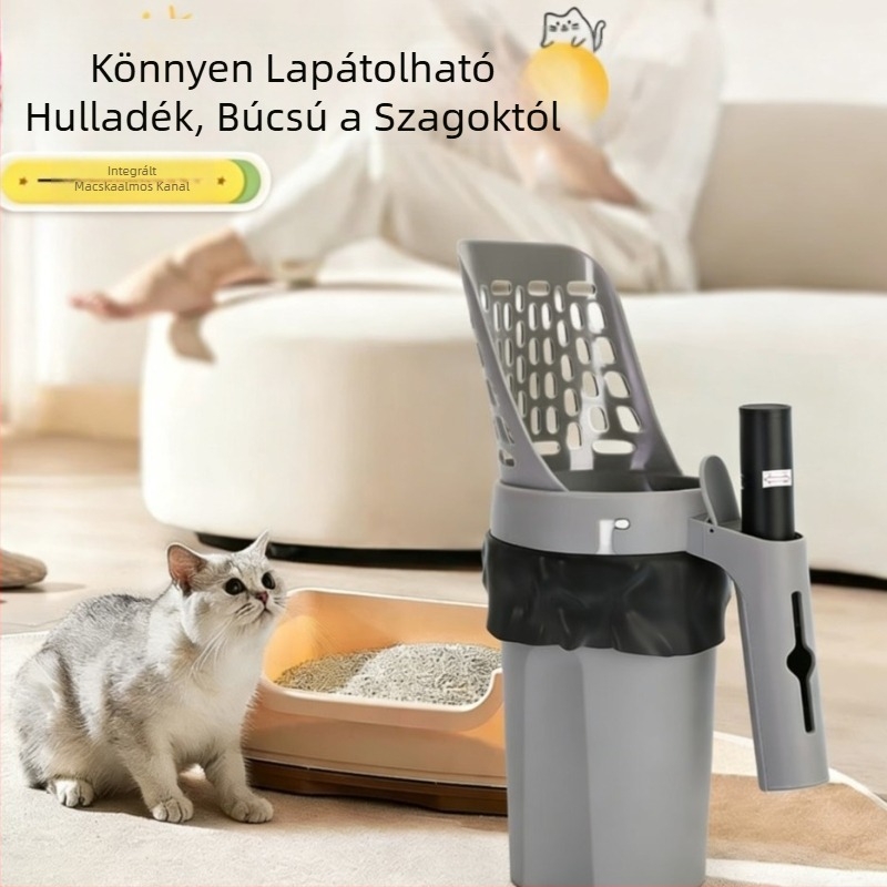 Minden egyben macskaalom-szedő beépített szemeteszsákkal, tartós és hordozható tisztítóeszköz