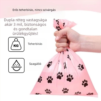 Biológiailag lebomló, vastag kutya- és macskaürülék zacskók szedőeszközzel