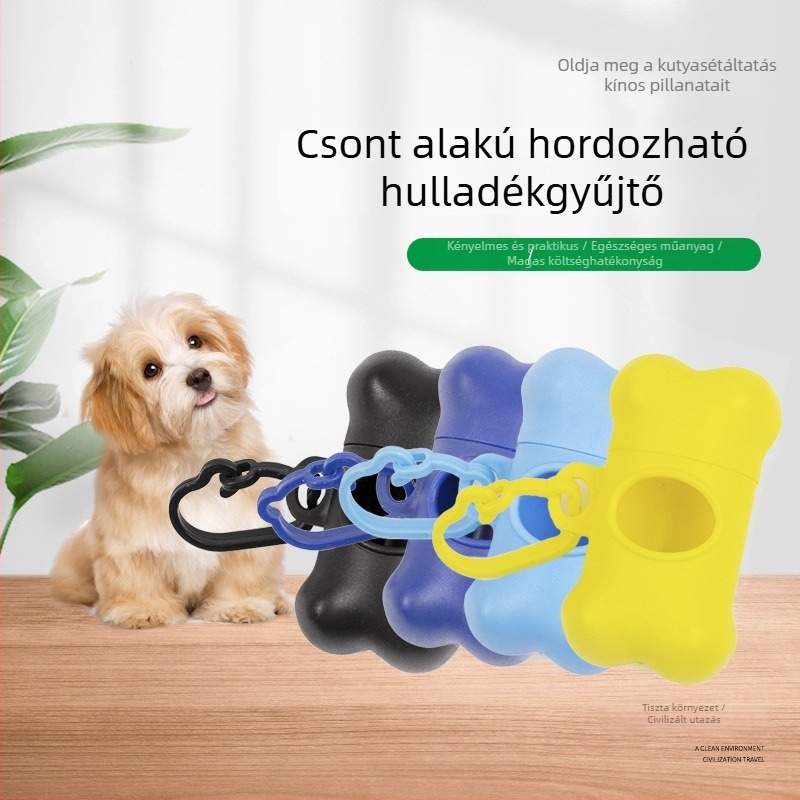 Csont alakú, hordozható kutyapiszok-adagoló