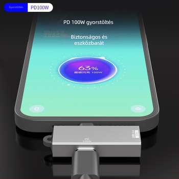 Type-C USB 3.0 + PD 100W kétfunkciós gyors adapter Type-C okostelefonokhoz