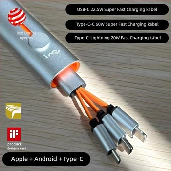 I-Mu három az egyben USB-C adat- és töltőkábel Apple-hez, gyors töltés, hordozható