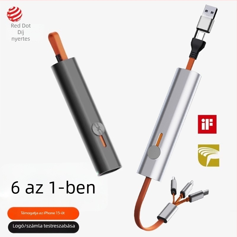 I-Mu három az egyben USB-C adat- és töltőkábel Apple-hez, gyors töltés, hordozható