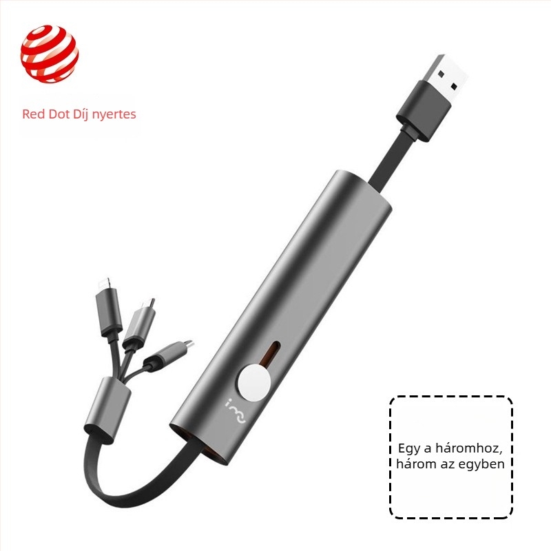 I-Mu három az egyben USB-C adat- és töltőkábel Apple-hez, gyors töltés, hordozható