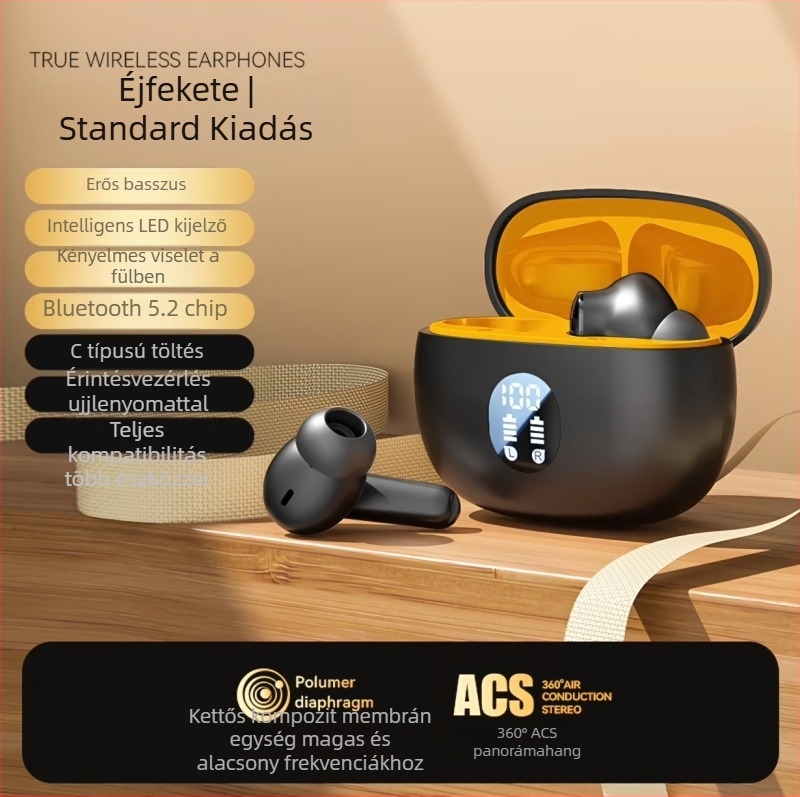 H03 aktív zajszűrős Bluetooth fülhallgató, TWS, sisak-stílusú, 3-as szintű, e-sportokhoz és játékhoz, fülbe illeszkedő