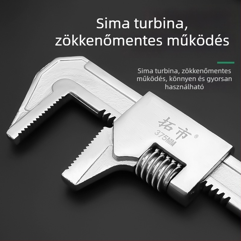 Nagy nyitású F-típusú állítható kulcs, nyitott végű és derékszögű csőfogóval — univerzális csőszerszám