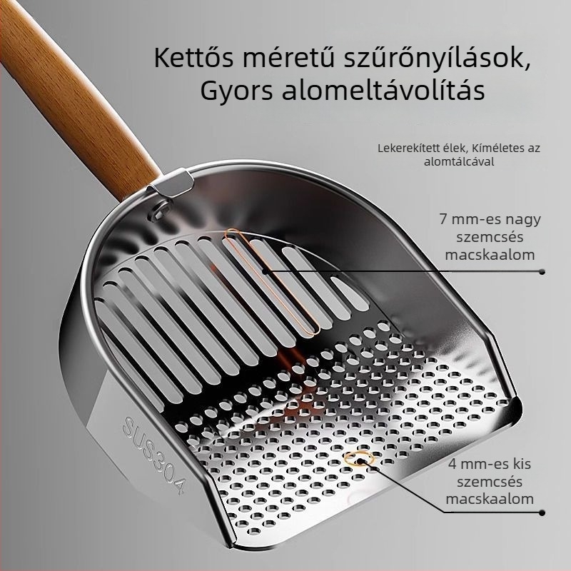 Macskaalom-lapát – ABS műanyag, nagy, finom hálós szűrő