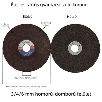 Eagle Emperor gyanta-kötésű csiszoló- és vágó korong rozsdamentes acélhoz, 100x2.5x16 mm