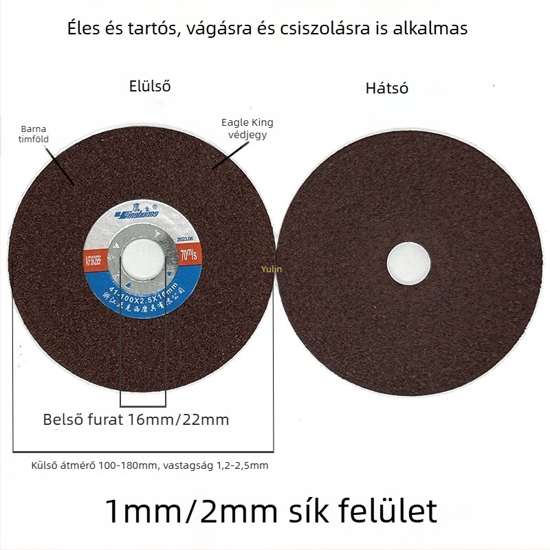 Eagle Emperor gyanta-kötésű csiszoló- és vágó korong rozsdamentes acélhoz, 100x2.5x16 mm