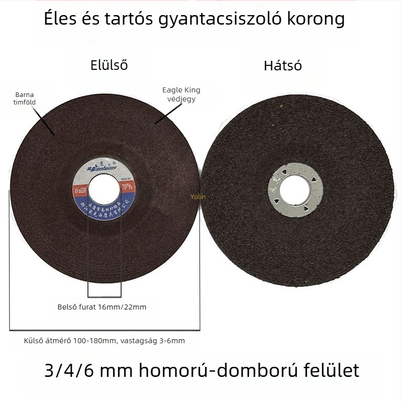 Eagle Emperor gyanta-kötésű csiszoló- és vágó korong rozsdamentes acélhoz, 100x2.5x16 mm