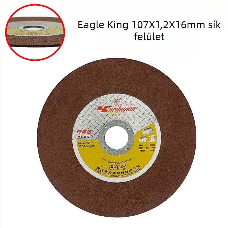 Eagle Emperor gyanta-kötésű csiszoló- és vágó korong rozsdamentes acélhoz, 100x2.5x16 mm
