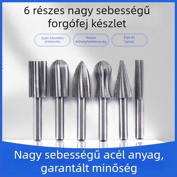 Hat darabos gyorsacél forgó reszelő készlet fa- és fémmegmunkáláshoz
